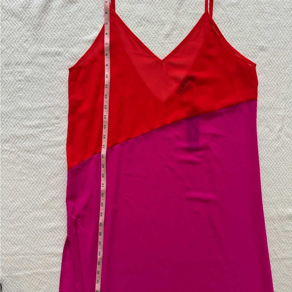 NWT Lulus Resortwear Bright Magenta Sheer Maxi Slip Dress Cover-Up Size Medium - Picture 11 of 15